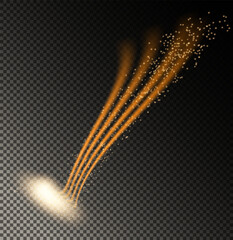 Abstract Orange Light Waves Displayed Beautifully on a Transparent Background Surface