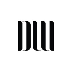 DW monogram logo design letter text name symbol monochrome logotype alphabet character simple logo
