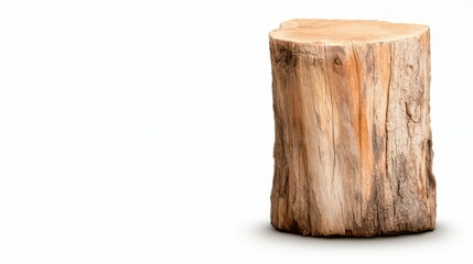 Unique tree trunk podium for garden design and natural displays