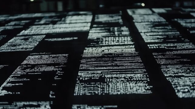 Night view of digital data sheets