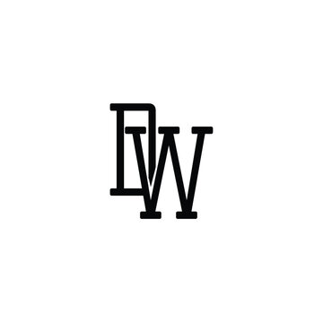 DW monogram logo design letter text name symbol monochrome logotype alphabet character simple logo