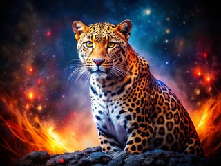 Fototapeta premium Elegant Animal Print Watercolor Night Photography Backdrop