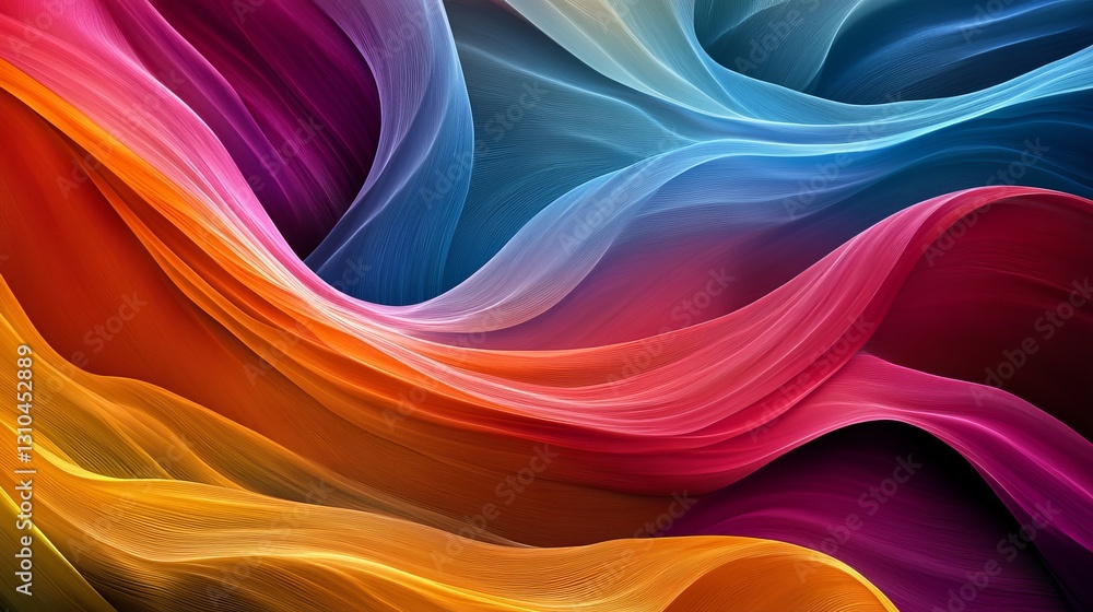 Poster abstract colorful swirling waves vibrant gradient background design texture pattern digital art illu