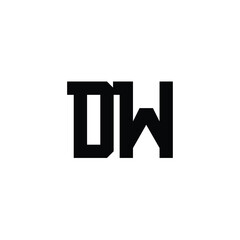 DW monogram logo design letter text name symbol monochrome logotype alphabet character simple logo