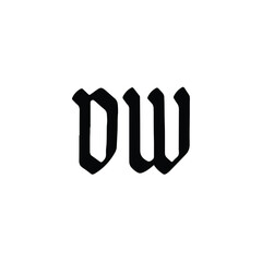 Obraz premium DW monogram logo design letter text name symbol monochrome logotype alphabet character simple logo