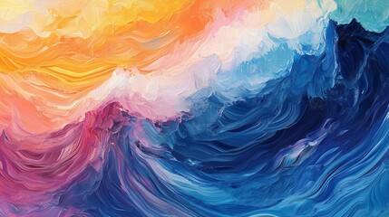 Obraz premium Abstract Colorful Swirling Paint Texture Background Digital Art Modern Design Artistic Impressionistic Style Vibrant Hues Fluid Motion Graphic 