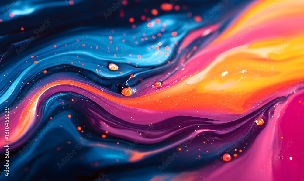Poster abstract fluid art: a vibrant blend of colors and dynamic swirling patterns