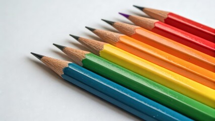 Fototapeta premium Colorful Pencils on White Background