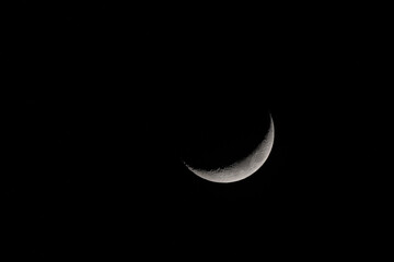 The waxing moon in the evening sky.  © lapis2380