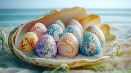 Fototapeta premium easter, egg, eggs, holiday, decoration, christmas, celebration, color, spring, colorful, traditional, painted, tradition, ornament, season, food, colored, paint, gift, group, ball, symbol, ornaments, 