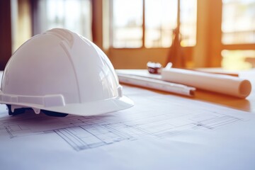 Engineering Services with Hard Hat and Blueprints