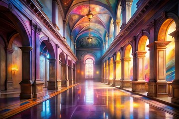 Elegant Long Exposure Interior Architecture: Subtle Paint Strokes & Soft Lighting