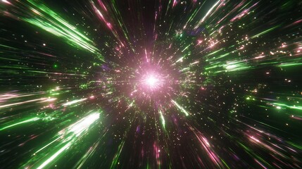 Obraz premium Hyperspace Jump Starfield Tunnel Burst