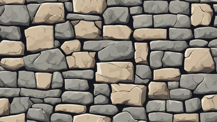 Stone wall background. Stone wall texture. Vector illustration. 