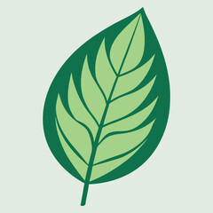 A vector silhouette of a green leaf icon