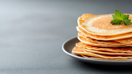 Delicious stack of homemade blini pancakes ready to savor