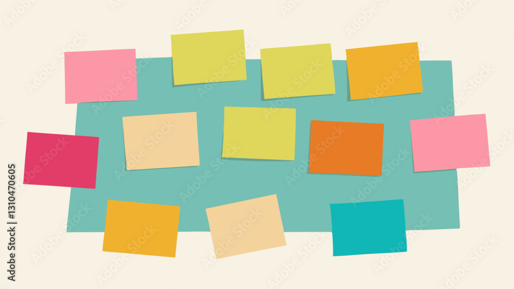 Poster sticky notes wall a wall covered in colorful sticky notes each representing a different habit. this 
