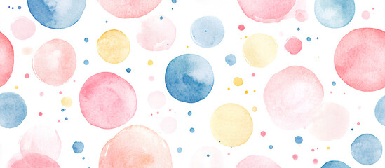 seamless watercolor pattern with colorful abstract circles on a light background