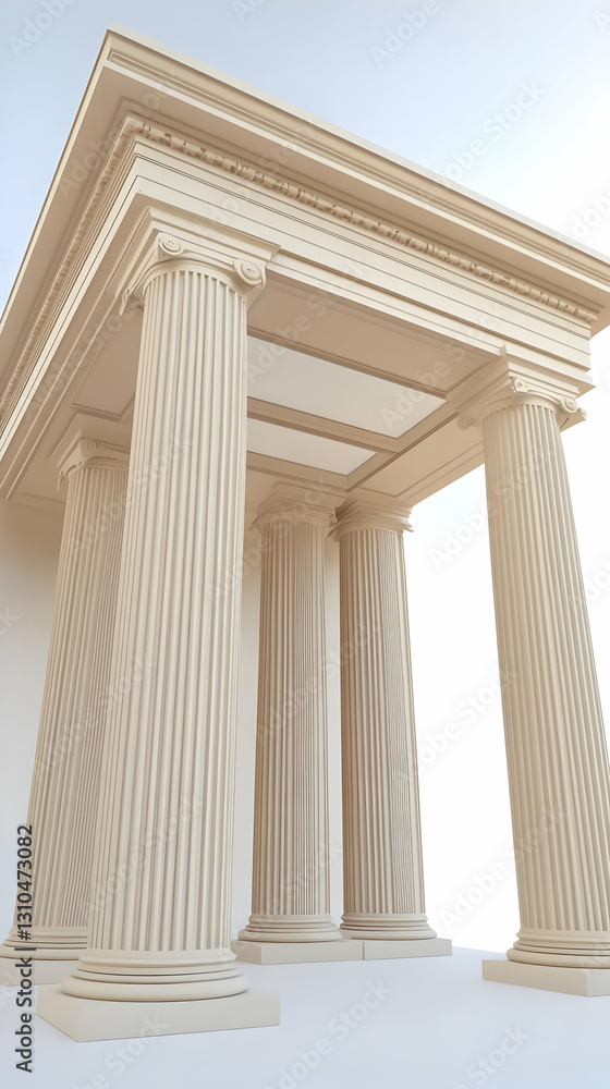 Poster classical columns 3d render