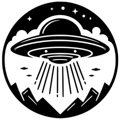 UFO airplane logo silhouette