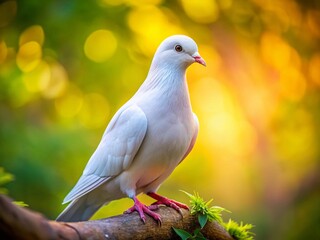 Elegant White Dove, Peaceful Bird, Soft Focus, High Depth of Field, Wildlife Photography