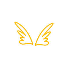 Doodle outline sketch angel wings
