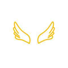 Obraz premium Doodle outline sketch angel wings 