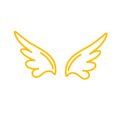 Doodle outline sketch angel wings
