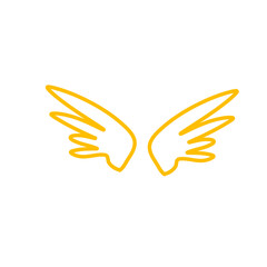 Obraz premium Doodle outline sketch angel wings 