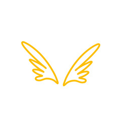 Doodle outline sketch angel wings
