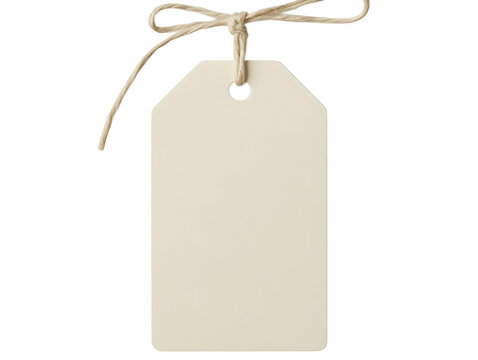 Blank Beige Tag Illustration with Twine