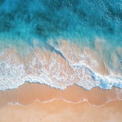 serene beach with blue water and soft waves on sandy shore