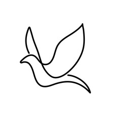 Bird Line Art Element
