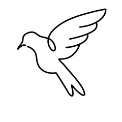 Bird Line Art Element
