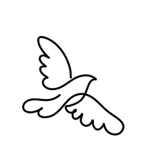 Bird Line Art Element
