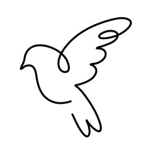 Bird Line Art Element

