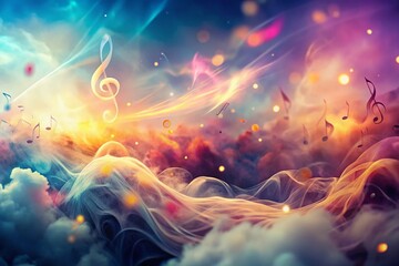 Ethereal Dreamlike Musical Texture: Surreal Double Exposure Stock Photo