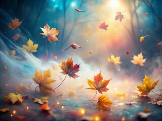 Obraz premium Ethereal Foglia: Abstract Autumn Leaf Photography - Mystical Nature Image