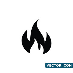 Simple Fire Icon Design Template 