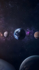 Cosmic Worlds: A 3D Space Illustration