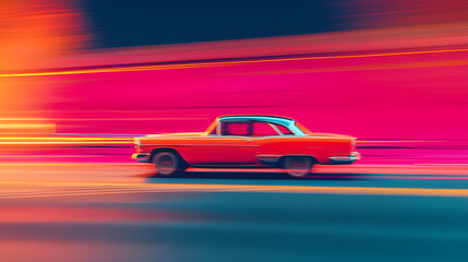 Obraz premium car, auto, automobile, vehicle, speed, transport, transportation, sports, model, luxury, wheel, toy, fast, sport, road, classic, race, motor, design, drive, pink, red, illustration, vector, wheels