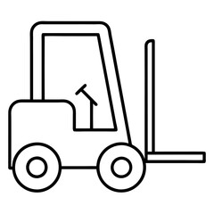 Forklift Simple Outline Construction White Background Vector Illustration, Cartoons, Clipart, Line Art Design, Simple forklift vector illustration for construction, white background, cartoon & line ar