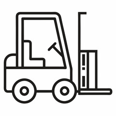Forklift Simple Outline Construction White Background Vector Illustration, Cartoons, Clipart, Line Art Design, Simple forklift vector illustration for construction, white background, cartoon & line ar