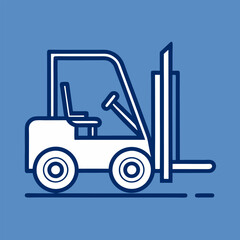 Forklift Simple Outline Construction White Background Vector Illustration, Cartoons, Clipart, Line Art Design, Simple forklift vector illustration for construction, white background, cartoon & line ar