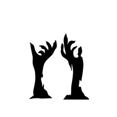 Halloween zombie hands silhouettes
