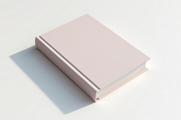Fototapeta premium Simple modern book cover with white background, subtle shadows and reflections, white, book cover, paper