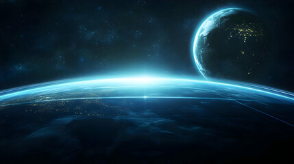 Fototapeta premium Futuristic Planet Earth Background