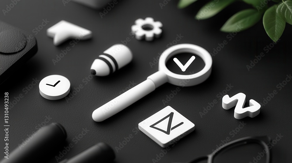 Poster set of 15 minimalistic evaluation outline icons in a clean modern and abstract design these stylized