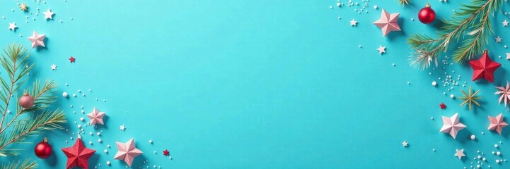 Modern minimalist card design with festive patterns and lettering on a bright blue background, modern, pattern, blue