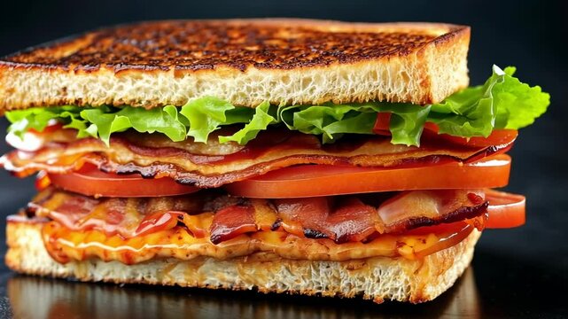 A Delicious BLT Sandwich: Crispy Bacon, Juicy Tomatoes, and Fresh Lettuce